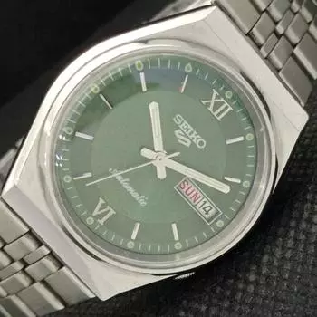 Б/У винтажные мужские часы SEIKO 5 AUTOMATIC 6309A из Японии, зеленые, 608c-a315427-2 SKU608c-a315427