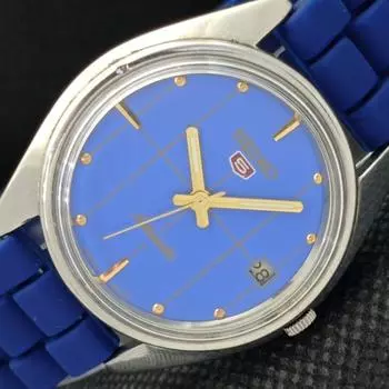 Б/У винтажные мужские часы SEIKO 5 AUTOMATIC 7009A JAPAN DATE BLUE WATCH 588c-a313901-2 SKU588c-a313901