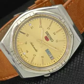 Б/У винтажные мужские часы SEIKO 5 AUTO 7009A из Японии, день/дата, золотистые, 593a-a311298-9 SKU593a-a311298