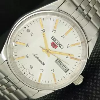 Б/У винтажные мужские часы SEIKO 5 AUTOMATIC 6319A из Японии, серебряные, 621b-a413546-2 SKU621b-a413546