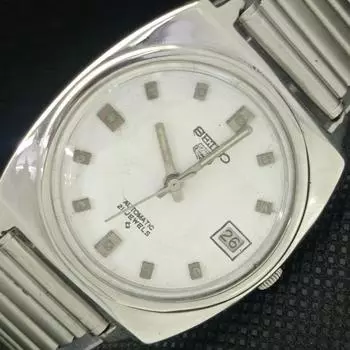 Б/У винтажные мужские часы SEIKO 5 AUTOMATIC 7005A из Японии с датой, белые 621c-a415301-2 SKU621c-a415301