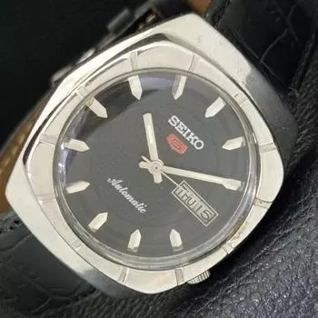 Б/У винтажные мужские часы SEIKO 5 AUTOMATIC 7009A из Японии с черным циферблатом a434227-2 R120-a434227