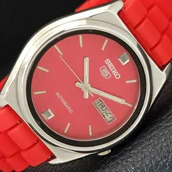 Б/У винтажные мужские часы SEIKO 5 AUTOMATIC 7009A из Японии с красным циферблатом a434536-2 R121-a434536