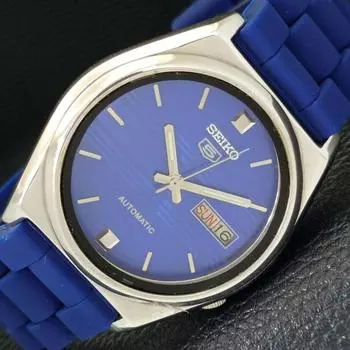 Б/У винтажные мужские часы SEIKO 5 AUTOMATIC 7019A из Японии с синим циферблатом a434583-2 R121-a434583