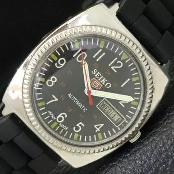 Б/У винтажные мужские часы SEIKO 5 AUTOMATIC 7006A из Японии с черным циферблатом a434999-2 R122-a434999