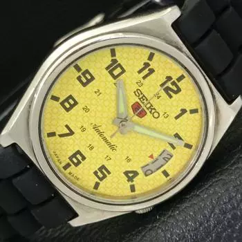 Б/У винтажные мужские часы SEIKO 5 AUTOMATIC 7009A JAPAN с желтым циферблатом и датой a434914-2 R122-a434914