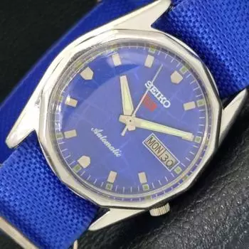 Б/У винтажные мужские часы SEIKO 5 AUTOMATIC 7009A из Японии с синим циферблатом a435033-2 R122-a435033