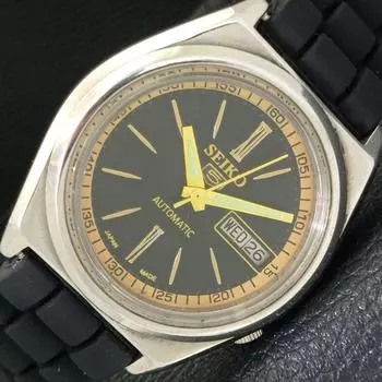 Б/У винтажные мужские часы SEIKO 5 AUTOMATIC 7019A из Японии с черным циферблатом a434967-2 R122-a434967