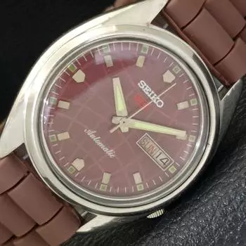 Б/У винтажные мужские часы SEIKO 5 AUTOMATIC 7009A из Японии с коричневым циферблатом a434964-2 R122-a434964