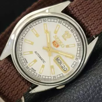 Б/У винтажные мужские часы SEIKO 5 AUTOMATIC 7S36A из Японии с белым циферблатом a434963-2 R122-a434963