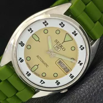 Б/У винтажные мужские часы SEIKO 5 AUTOMATIC JAPAN с золотистым циферблатом a434951-2 R122-a434951