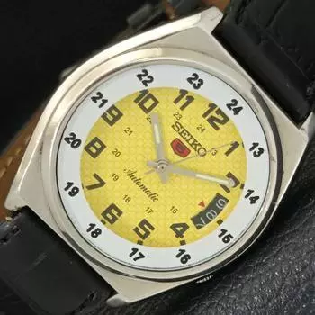 Б/У винтажные мужские часы SEIKO 5 AUTOMATIC 7009A JAPAN с желтым циферблатом и датой a434923-2 R122-a434923