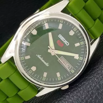 Б/У винтажные мужские часы SEIKO 5 AUTOMATIC 7019A из Японии с зеленым циферблатом a435031-2 R122-a435031