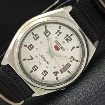 Б/У винтажные мужские часы SEIKO 5 AUTOMATIC 7019A JAPAN с серебряным циферблатом и датой a434938-2 R122-a434938