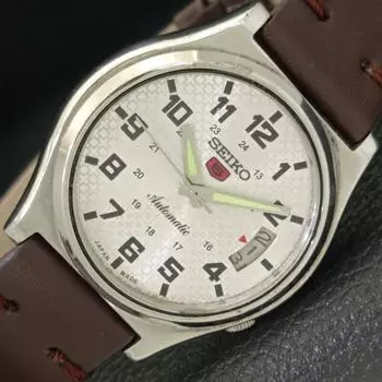 Б/У винтажные мужские часы SEIKO 5 AUTOMATIC 7009A JAPAN с серебряным циферблатом и датой a434908-2 R122-a434908