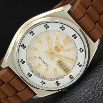 Б/У винтажные мужские часы SEIKO 5 AUTOMATIC 7009A из Японии с белым циферблатом a434991-2 R122-a434991