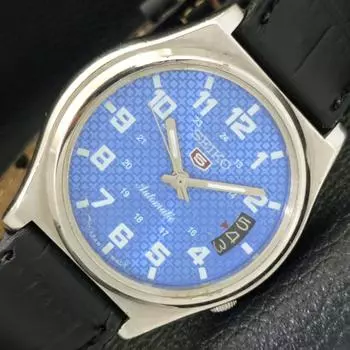 Б/У винтажные мужские часы SEIKO 5 AUTOMATIC JAPAN с синим циферблатом и датой a434913-2 R122-a434913