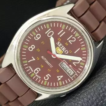 Б/У винтажные мужские часы SEIKO 5 с автоподзаводом из Японии с коричневым циферблатом a434984-2 R122-a434984