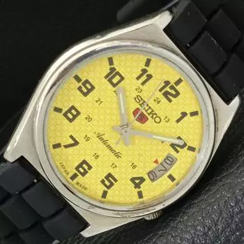 Б/У винтажные мужские часы SEIKO 5 AUTOMATIC 7009A JAPAN с желтым циферблатом и датой a434912-2 R122-a434912