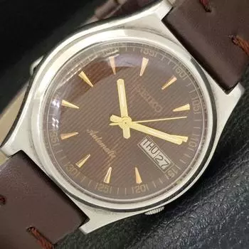 Б/У винтажные мужские часы SEIKO AUTOMATIC 7009A из Японии с коричневым циферблатом a433209-2 R115-a433209