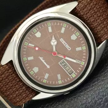 Б/У винтажные мужские часы SEIKO AUTOMATIC 7009A из Японии с коричневым циферблатом a433509-2 R117-a433509