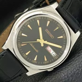 Б/У винтажные мужские часы SEIKO AUTOMATIC 7S36A из Японии с черным циферблатом a433416-2 R116-a433416