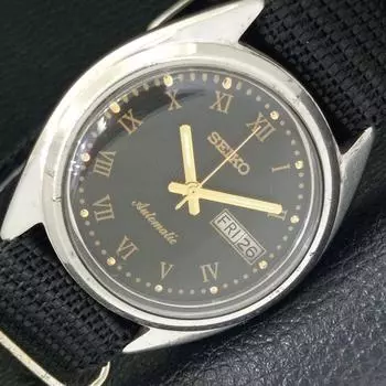 Б/У винтажные мужские часы SEIKO AUTOMATIC 7009A из Японии с черным циферблатом a433241-2 R115-a433241