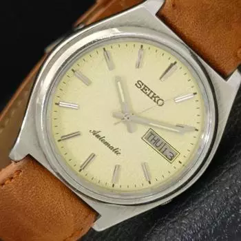 Б/У винтажные мужские часы SEIKO AUTOMATIC 7009A из Японии с бежевым циферблатом a433215-2 R115-a433215