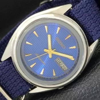 Б/У винтажные мужские часы SEIKO AUTOMATIC 7019A из Японии с синим циферблатом a433612-2 R118-a433612