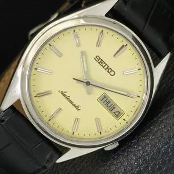 Б/У винтажные мужские часы SEIKO AUTOMATIC 7009A из Японии с бежевым циферблатом a433223-2 R115-a433223