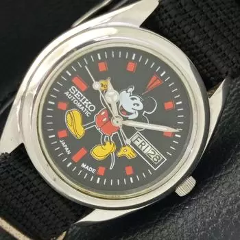 Б/у винтажные мужские часы SEIKO AUTOMATIC 7S26A из Японии с рисунком черного цвета a433917-2 R119-a433917