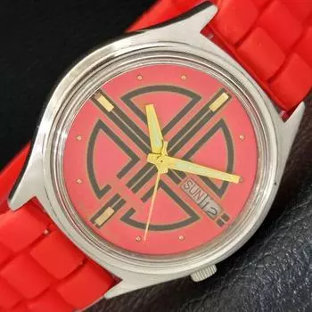 Б/У винтажные мужские часы SEIKO AUTOMATIC 7009A из Японии с красным циферблатом a433647-2 R118-a433647