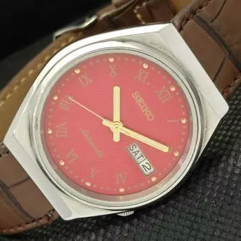 Б/У винтажные мужские часы SEIKO AUTOMATIC 6309A из Японии с красными часами и надписью «День/дата» 568f-a302356-9 SKU568f-a302356