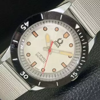 Б/У восстановленные 40-миллиметровые швейцарские мужские часы TITUS с ручным заводом и серебряным циферблатом a430008-2 R101-a430008