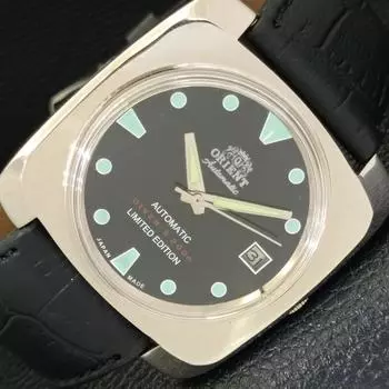 Б/у ЯПОНИЯ ORIENT AUTOMATIC 46941 МУЖСКИЕ ЧАСЫ С ДАТОЙ ЧЕРНОГО ЦИФЕРБЛАТА a432838-2 R113-a432838