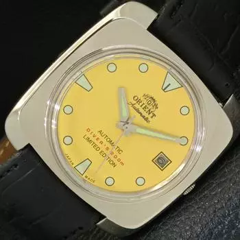 Б/у ЯПОНИЯ ORIENT AUTOMATIC 46941 МУЖСКИЕ ЧАСЫ С ДАТОЙ ЖЕЛТОГО ЦВЕТА С ЦИФЕРБЛАТОМ a432842-2 R113-a432842