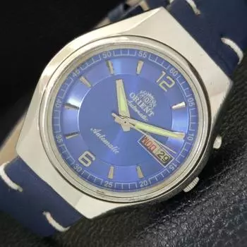 Б/у ЯПОНИЯ ORIENT AUTOMATIC 46941 МУЖСКИЕ ЧАСЫ DAY&DATE СИНИЙ ЦИФЕРБЛАТ a432866-2 R113-a432866