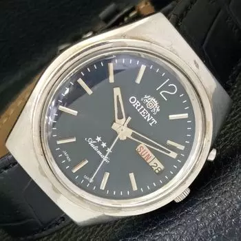 Б/у ЯПОНИЯ ORIENT AUTOMATIC 46943 МУЖСКИЕ ЧАСЫ DAY&DATE СИНЕГО ЦИФЕРБЛАТА A431496-2 R107-a431496