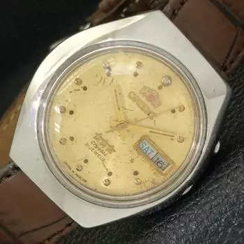 Б/у ЯПОНИЯ ORIENT CRYSTAL 46943 АВТОМАТИЧЕСКИЕ МУЖСКИЕ ЧАСЫ ОРИГИНАЛЬНЫЙ ЦИФЕРБЛАТ a432880-2 R113-a432880