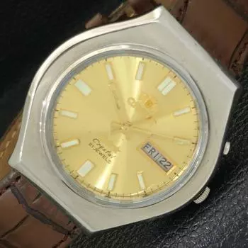 Б/у ЯПОНИЯ ORIENT CRYSTAL AUTOMATIC 46941 МУЖСКИЕ ОРИГИНАЛЬНЫЕ ЧАСЫ С ЦИФЕРБЛАТОМ A431500-2 R107-a431500