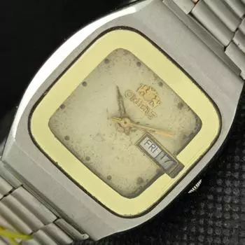 Б/у ЯПОНИЯ СТАРИННЫЕ АВТОМАТИЧЕСКИЕ МУЖСКИЕ ЧАСЫ ORIENT CRYSTAL 46941 ОРИГИНАЛЬНЫЙ ЦИФЕРБЛАТ a416176-2 R10621f-a416176