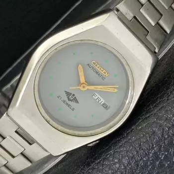 Б/У ЖЕНСКИЕ ЧАСЫ CITIZEN AUTOMATIC 6651A JAPAN DAY&DATE СЕРЫЙ ЦИФЕРБЛАТ a432235-2 R110-a432235