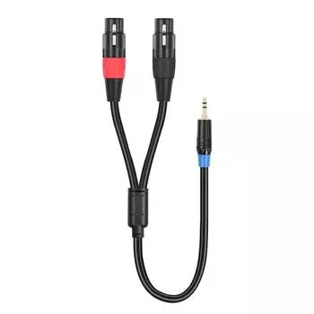 B# Useful 1/2/3M 1/8 Inch Mini Jack To 2 XLR Y Splitter Adapter Gold-Plated Plug 1m