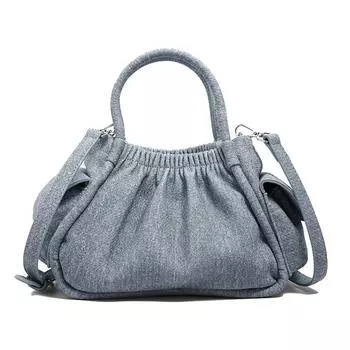 B# Женская плиссированная сумка через плечо из искусственной кожи, модная сумка-тоут в облаке, шикарная сумка через плечо (чело