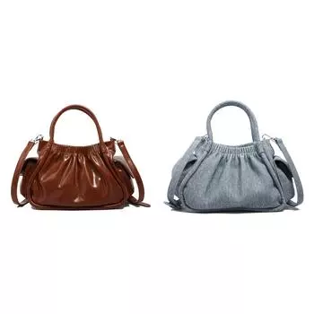 B# Женская плиссированная сумка через плечо из искусственной кожи, модная сумка-тоут в облаке, шикарная сумка через плечо (чело