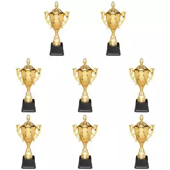 B# Золотой пластиковый трофей с крышкой Золотой кубок для трофея 8,5 дюймов Спортивный трофей для игры Ra