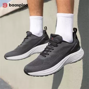 Baaploa Мужские кроссовки Модные мужские сетчатые дышащие противоскользящие износостойкие мужские кроссовки для бега на открытом воздухе для фитнеса мужские кроссовки 45 чёрный