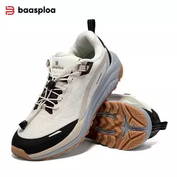 Baasploa Men s Hiking Shoes Mesh Surface Breathable Anti-Slip Wear Outdoor Fast Lace-Up Hiking Shoes Fashion Men s Hiking Shoes 44 чёрный