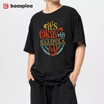 BAASPLOA Мужская футболка с круглым вырезом и принтом, модная мужская спортивная одежда на открытом воздухе, дышащая, удобная спортивная мужская футболка с короткими рукавами