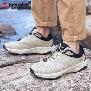BAASPLOA Мужская обувь для активного отдыха с быстрой шнуровкой, сетчатая поверхность, дышащая, износостойкая, для альпинизма на открытом воздухе, мужская обувь для альпинизма 42 бежевый